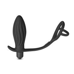 Vibrator Conic Plug with Ring Black