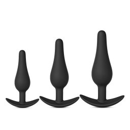 Set dildo anale 3 Silicone Plugs Black