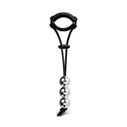 Inel penis Triple Balls Black
