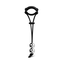 Inel penis Double Balls Black