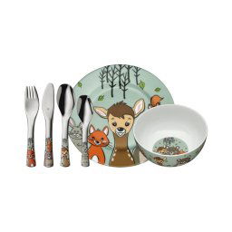Set de articole de masă și tacâmuri pentru copii WMF FOREST FRIENDS 6 buc.