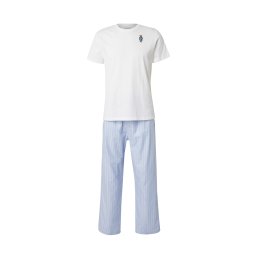 Polo Ralph Lauren Pijama lungă albastru deschis / maro pueblo / negru / alb