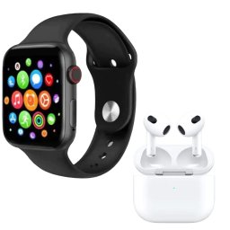 Set Ceas Smartwatch Inteligent si casti wireless BARBATI NEGRU