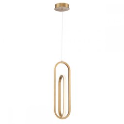 Pendul Demark QN-DEMARK-1P-BG, 28W LED, L21 cm, auriu mat