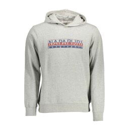 Hanorac barbati, cu imprimeu cu logo, Regular fit, Gri (Marime: XL)
