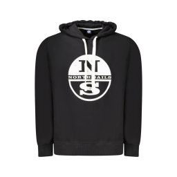 Hanorac barbati, cu imprimeu cu logo, Regular fit, Negru (Marime: 2XL)