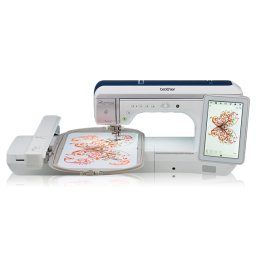 Masina combinata de cusut si brodat casnica Luminair Innov-is XP1, aria de brodare 27x40 cm, 755 modele cusaturi, 1157 modele broderie, 14 monograme, pozitionare laser, ecran LCD color 10", 1050 imp/min, alb