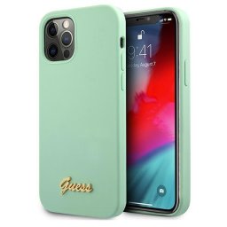 Husa Guess GUHCP12LLSLMGGN iPhone 12 Pro Max 6.7" green/green hardcase Metal Logo Script