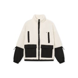Johnny Urban Jachetă fleece 'Carson' crem / negru