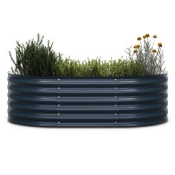 Blumfeldt High Grow Extended, ghiveci înalt, 150x43x60 cm, din tablă ondulată, ușor de asamblat, rezistent la rugină și îngheț (GDMB4-Bl-HGEX-An)