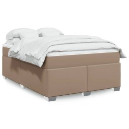 Pat box spring cu saltea, cappuccino, 140x190cm piele ecologica GartenMobel Dekor