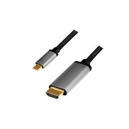 CABLU video LOGILINK- adaptor USB 31 Type-CT) la HDMIM)- 015m- rezolutie maxima 4K UHD3840 x 2160) la 60 Hz- conectori auriti- a