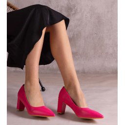 Gemre Pantofi roz Tunia cu toc gros