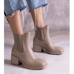 Gemre Botine bej de cauciuc cu toc Surien