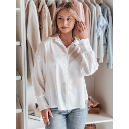 Bluză supradimensionată pentru femei SATINIA albă