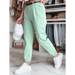Pantaloni chino de damă cu curea, mentă