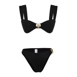 Trendyol Costum de baie două piese auriu / negru