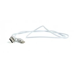 CABLU alimentare si date GEMBIRD, pt. smartphone, USB 2.0 (T) la USB 2.0 Type-C (T) (conector magnetic), 1m, alb, CC-USB2-AMUCMM-1M