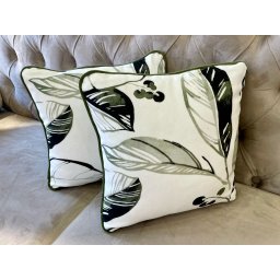 Set 2 perne decorative, cu fata detasabila, Hiko Plus Olive kaki 2x40x40cm