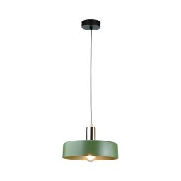 Lustră pe cablu HAKI 1xE27/60W/230V verde/crom lucios