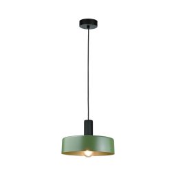 Lustră pe cablu HAKI 1xE27/60W/230V verde/negru
