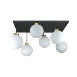Lustră aplicată DEA 6xE14/60W/230V negru/auriu/alb