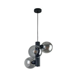Lustră pe cablu TUBE 3xE27/60W/230V negru/transparent
