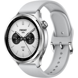 Ceas smartwatch Xiaomi Watch S4, 1.43", Bluetooth, GPS, SpO2, Android/iOS, Silver