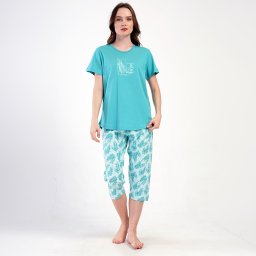 Pijama Dama Marimi Mari Vienetta Model 'Always Positive Thinking' Bumbac 100%, Confort și Stil