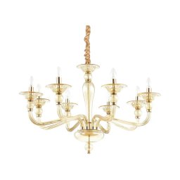 Lustră pe lanț Ideal Lux DANIELI 8xE14/40W/230V d. 85 cm alamă