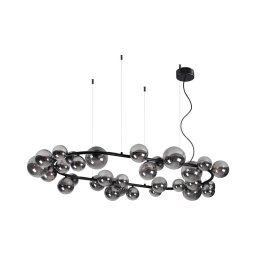 Ideal Lux - Lustră LED pe cablu PERLAGE 30xG9/3W/230V 143 cm negru/fumuriu