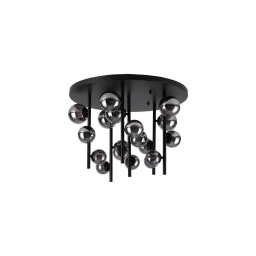 Ideal Lux - Lustră LED pe tijă PERLAGE 18xG9/3W/230V Ø 70 cm negru/fumuriu