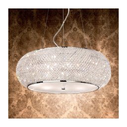 Lustră de cristal pe cablu Ideal Lux PASHA 6xE14/40W/230V d. 40 cm crom lucios