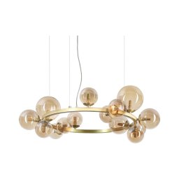 Ideal Lux - Lustru LED suspendat pe cablu PERLAGE 14xG9/3W/230V diam. 85 cm auriu/fumuriu