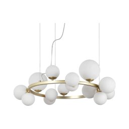 Lustră LED pe cablu Ideal Lux PERLAGE 14xG9/3W/230V d. 85 cm auriu/alb