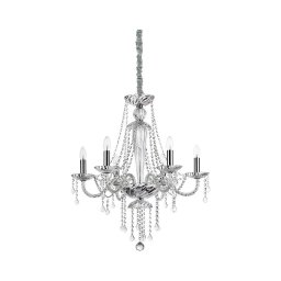 Lustră de cristal pe lanț Ideal Lux AMADEUS 6xE14/40W/230V d. 67 cm transparent
