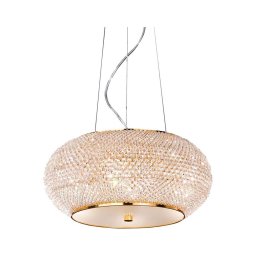 Lustră de cristal pe cablu Ideal Lux PASHA 6xE14/40W/230V d. 40 cm auriu