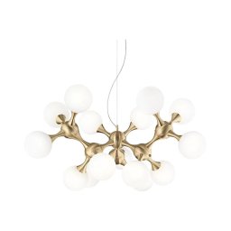 Ideal Lux - Lustră suspendată NODI, 15x E14, max. 28 W, 230 V, Ø 105 cm, alamă/albă