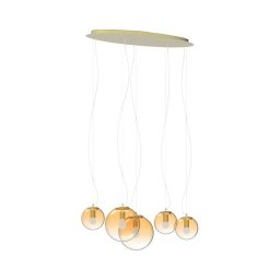 Lustră pe cablu Ideal Lux MAPA 5xE27/42W/230V auriu/fumuriu
