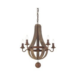 Lustră pe lanț Ideal Lux MILLENNIUM 5xE14/40W/230V d. 52 cm mesteacăn/maro