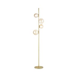 Ideal Lux - Lampă de podea LED PERLAGE 4xG9/3W/230V auriu/fumuriu