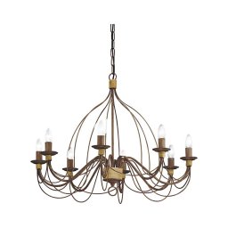Lustră pe lanț Ideal Lux CORTE 8xE14/40W/230V d. 80 cm cupru