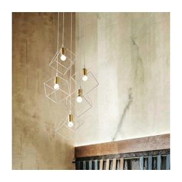 Lustră pe cablu Ideal Lux ICE 5xE27/60W/230V d. 50 cm alb