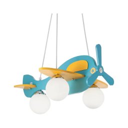 Ideal Lux - Lustră pentru copii AVION, suspendată pe cablu, 3xE14/28W/230V, albastru