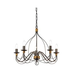 Lustră pe lanț Ideal Lux CORTE 5xE14/40W/230V d. 54 cm cupru