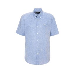 BARBOUR Cămaşă Nelson S/S Linen Blend Regular Fit MSH5595 bl33 blue
