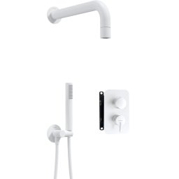 Set de duș SILIA, montaj îngropat cu BOX, pară de duș – Cod BXYZAQSM finisaj alb