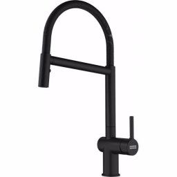 Baterie de bucatarie Franke Active Jet dublu, Semi-profesională tip S, pipa flexibila, Black Matt, 115.0653.409