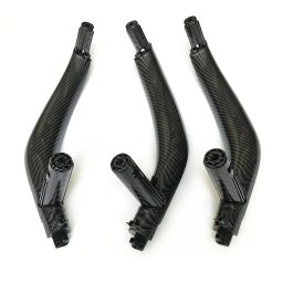 Set 3 Manere Interior Usi BMW X5 X6 F15 F16, Negru Carbon