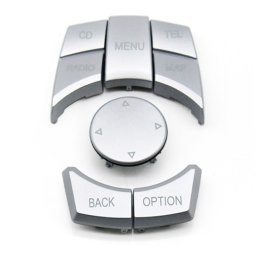 Set 6 Butoane iDrive BMW F01 F02 F06 F07 F10 F11 F12 F13 F15 F16 F25 F26 F30 F31 F32 F33 F34 F35 F36 F82 F83, cu buton CD, Crom